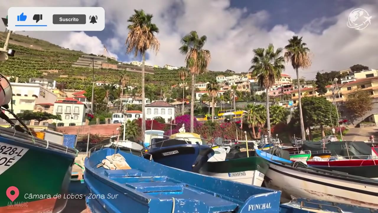 Vista desde el mirador de Churchill sobre la bahía de Câmara de Lobos, con el acantilado de Cabo Girão a lo lejos